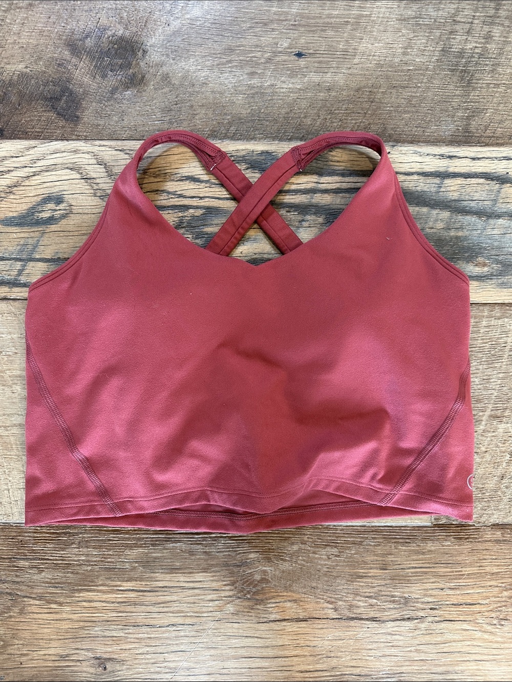 Gilly Hicks Cross-Back Sports Bralette - Deep Brick Red